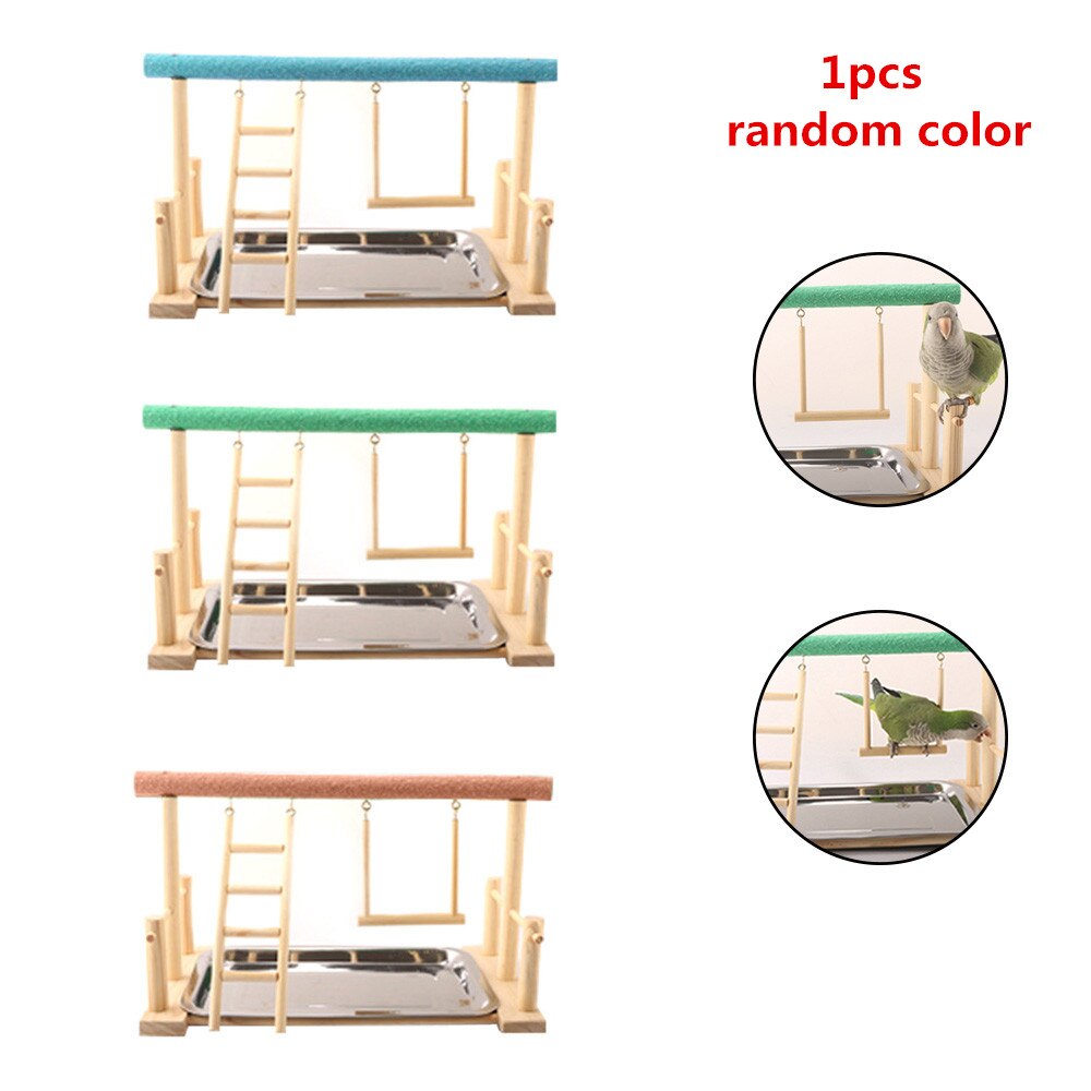 Pine Wood Play Stand Pet Bird Frame Station Parrots Playground Gym Training Stand With Tray For Play Exercise Increase Fun: Scrub Stick