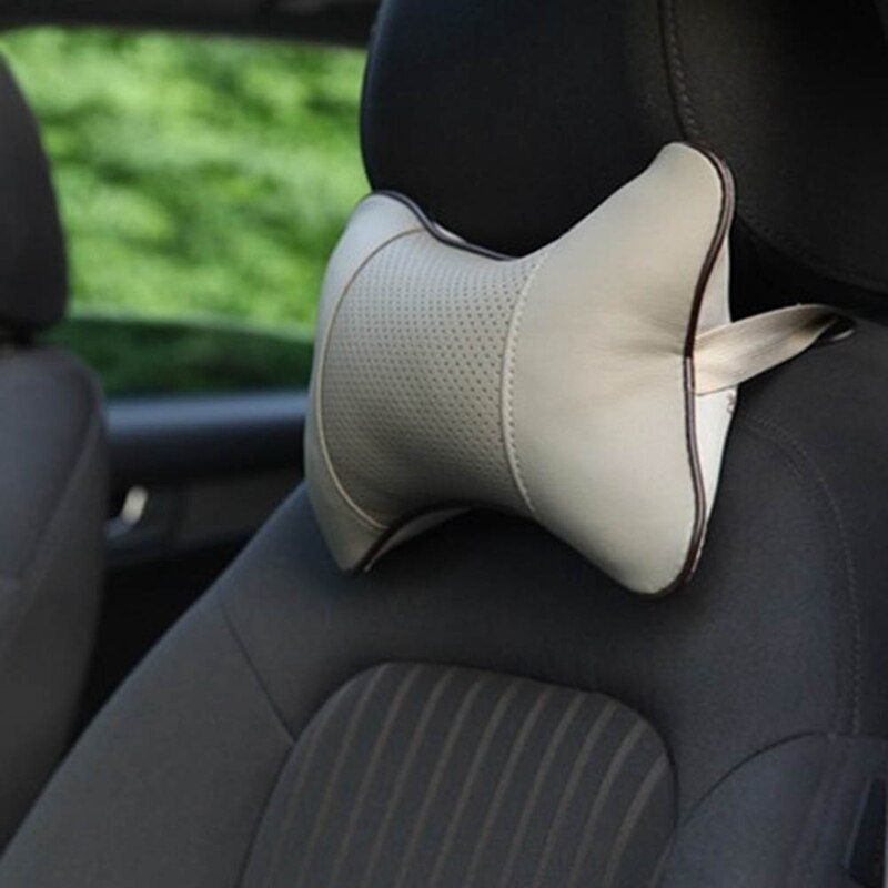 Car Seat Pillow Headrest PU Leather Breathable Automobile Pillows Driving Seat Head Neck Rest Pad Car Interior 1 Pc/Pair
