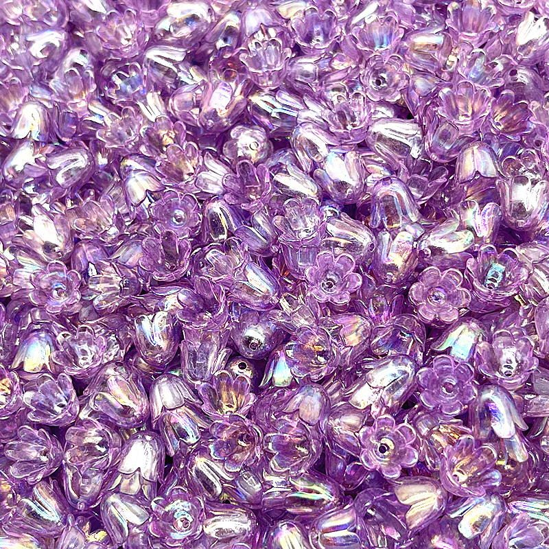 50pcs10x11mm acrílico Convallaria Majalis tapas de cuentas accesorios de joyería pulseras cuentas espaciadoras para fabricación de joyería accesorios DIY