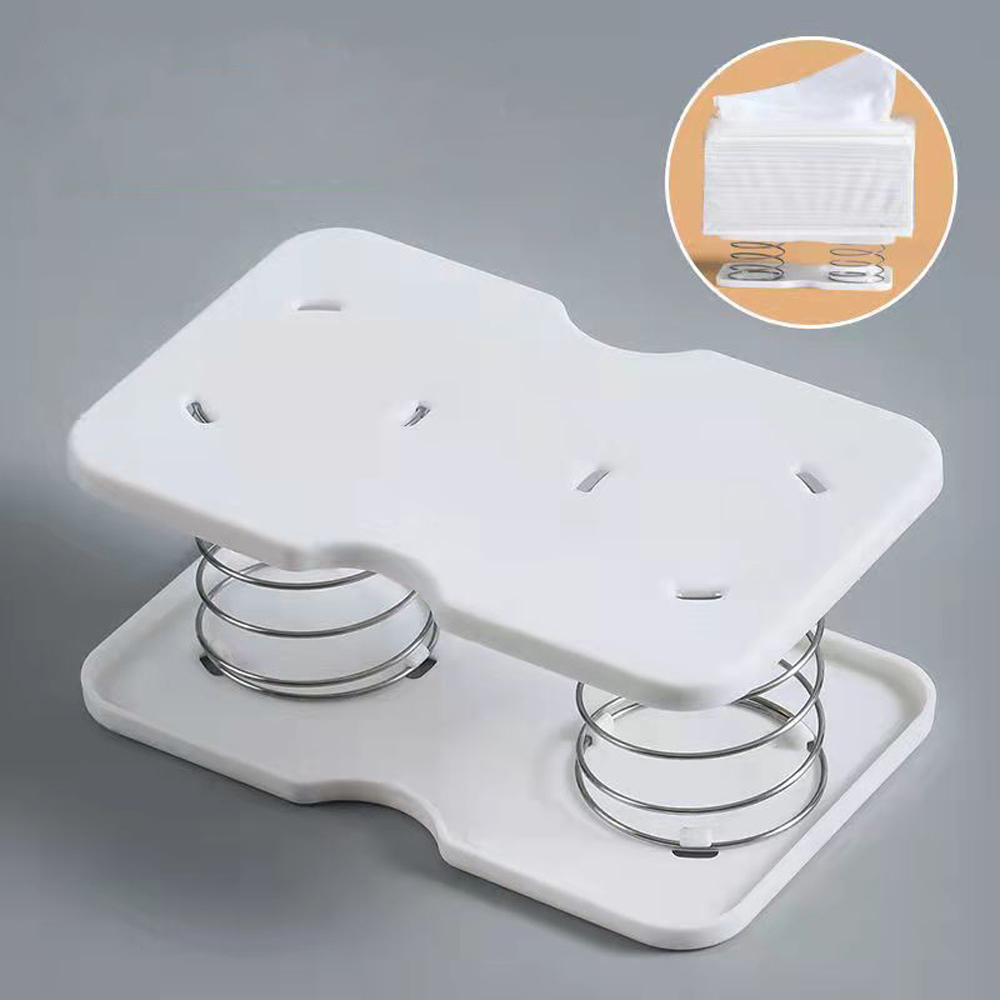 Tissue Box Tissue Dispenser Spring Automatic Lift Spring Loaded Tissue Box Office Home Kitchen Toilet Bracket Kitchen Organizer