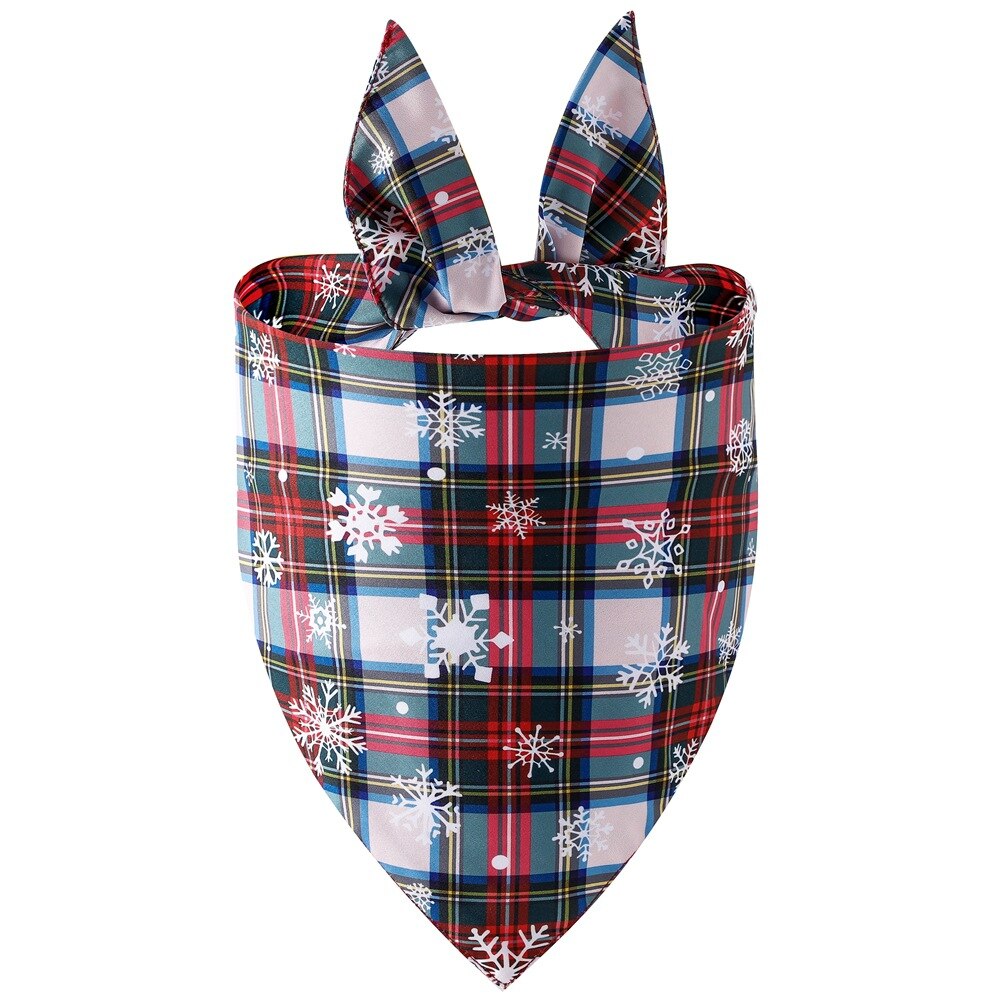 Kerst Plaid Hond Bandana Klassieke Plaid Sneeuwvlok Pet Driehoekige Slabbetjes Sjaal Huisdieren Beauty Accessoires Kraag