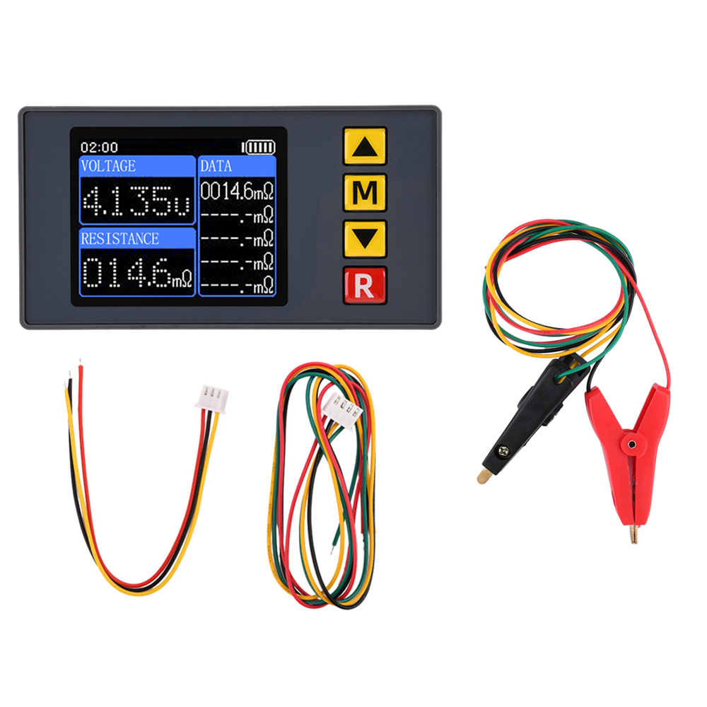 TS457 1.77inch Battery Tester Voltage Internal Resistance Meter Built-in Storage Function 4-wire DC5V Tester For 18650 Battery: Yellow