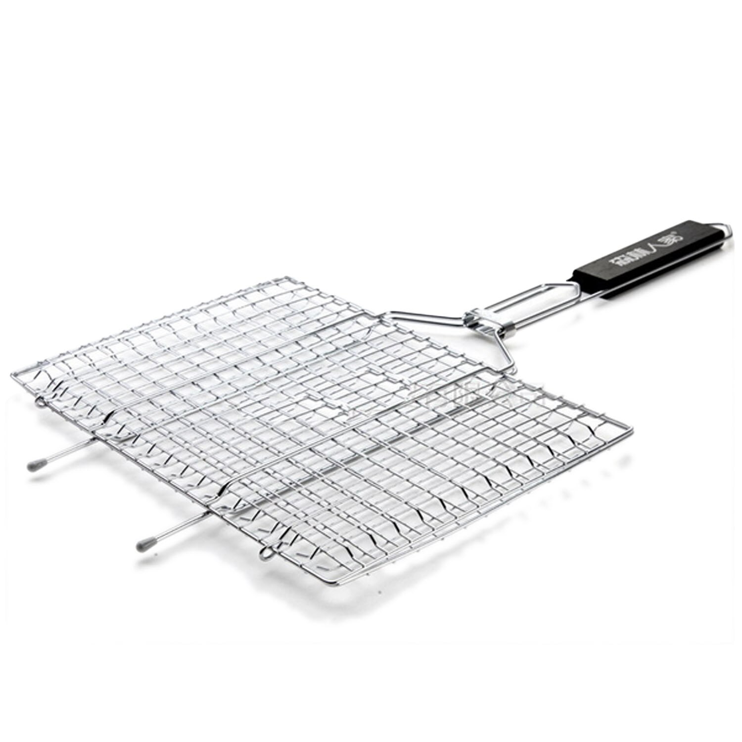 Behokic-rejilla de barbacoa de acero inoxidable plegable, cesta de asar para pescado, carne, verduras, utensilio de parrilla, accesorios para barbacoa