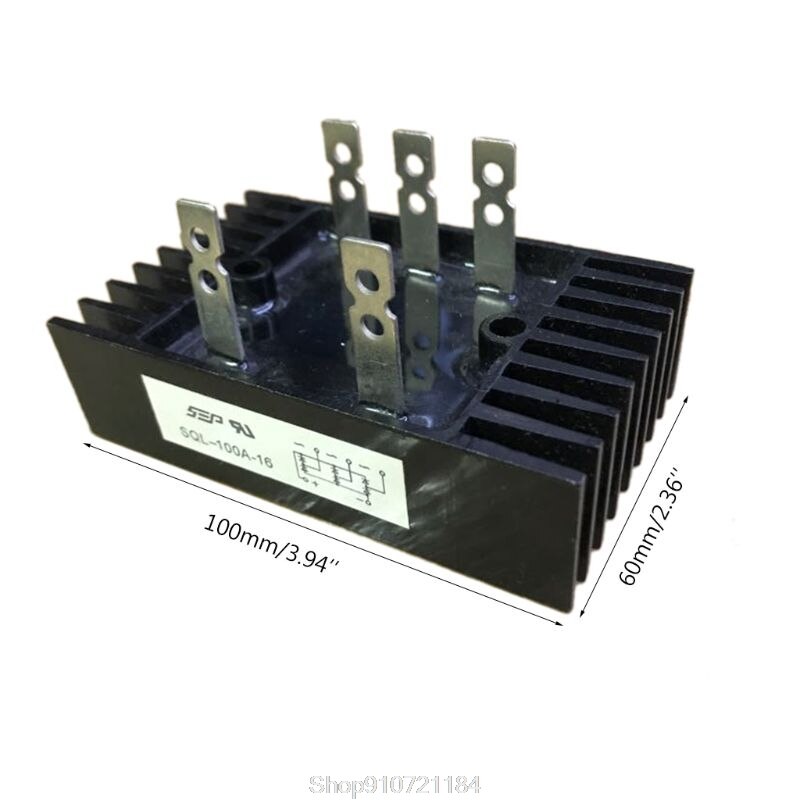 3-Phase Diode Bridge Rectifier 100A 1600V Voltage Full Wave Silicon High Power Rectifier N02 20