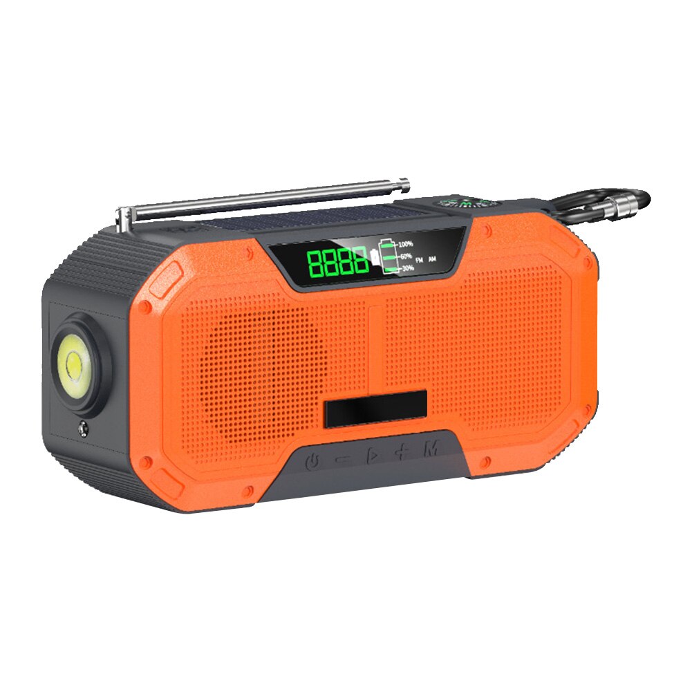 DF-580 Tragbare Bluetooth Lautsprecher Hand Kurbel Solar- Radio bin/FM Notfall Radios LED Taschenlampe 5000mAh Energie Bank für praktisch: Orange 2