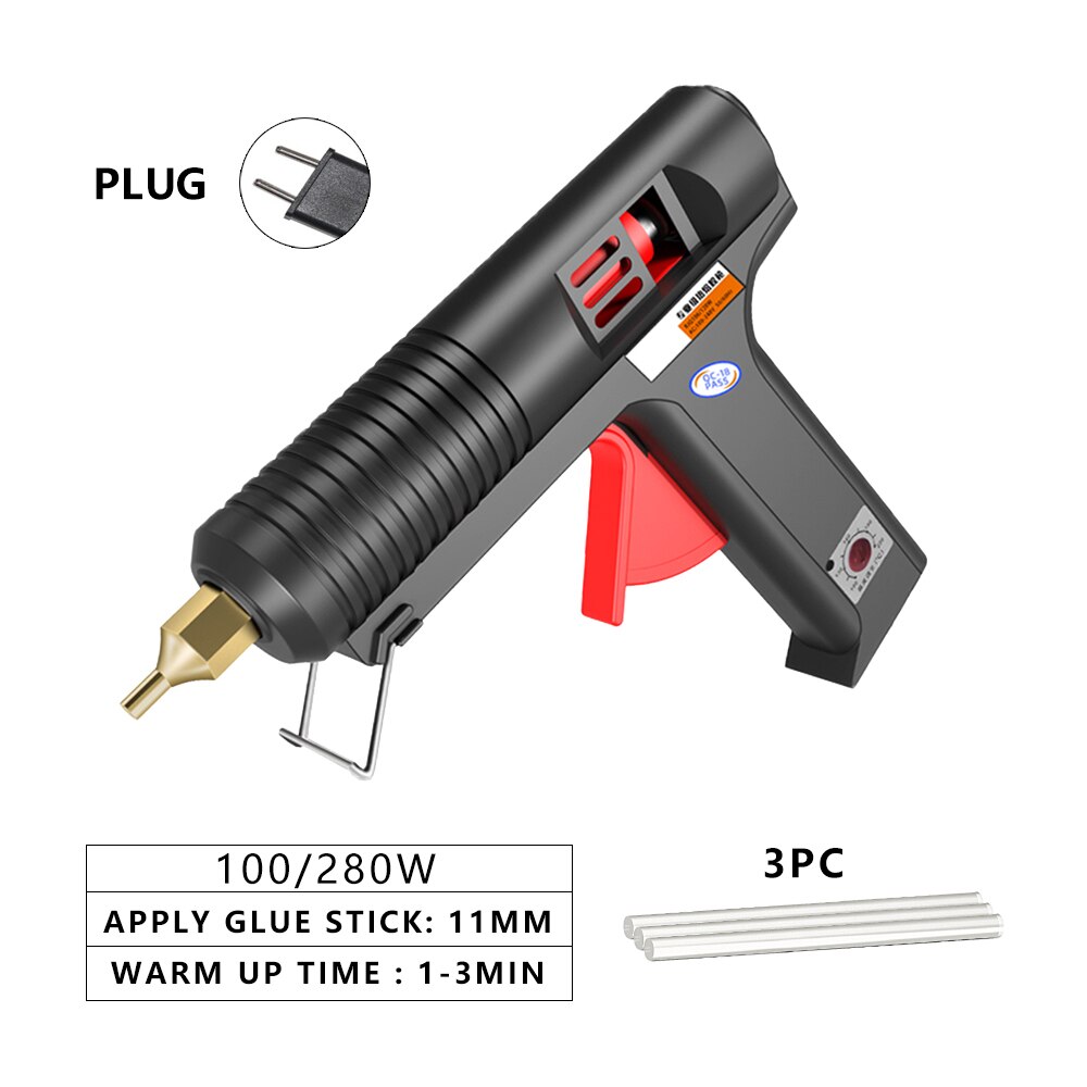 TAITU DIY Melt Glue Guns with 11*100MM Adhesive Stick Silicone Guns Industrial Electric Repair Heat Temperature Tools: black 3pc