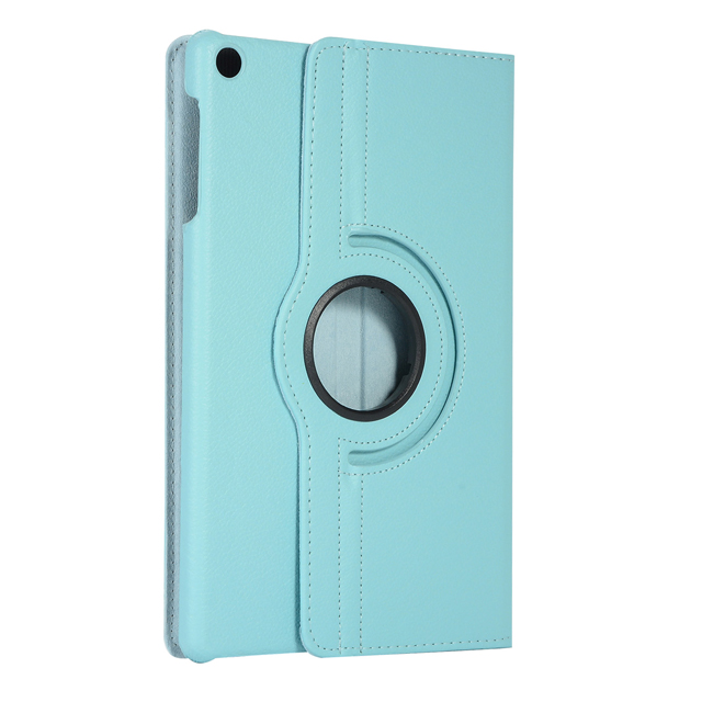 360 Rotating Case for Samsung Galaxy Tab A 10.1 T510 T515 SM-T510 SM-T515 Folding Stand Cover PU Leather Case Tablet Funda: Sky Blue