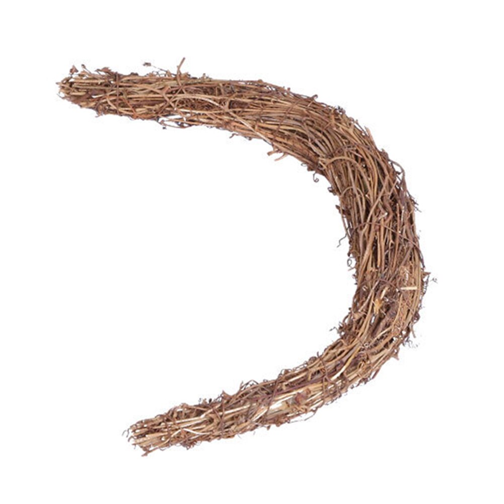 Natural Crescent Shape Rattan Wreath Base DIY Christmas Wreath Accessories for Easter Party Door Farmhouse Decoration: Default Title