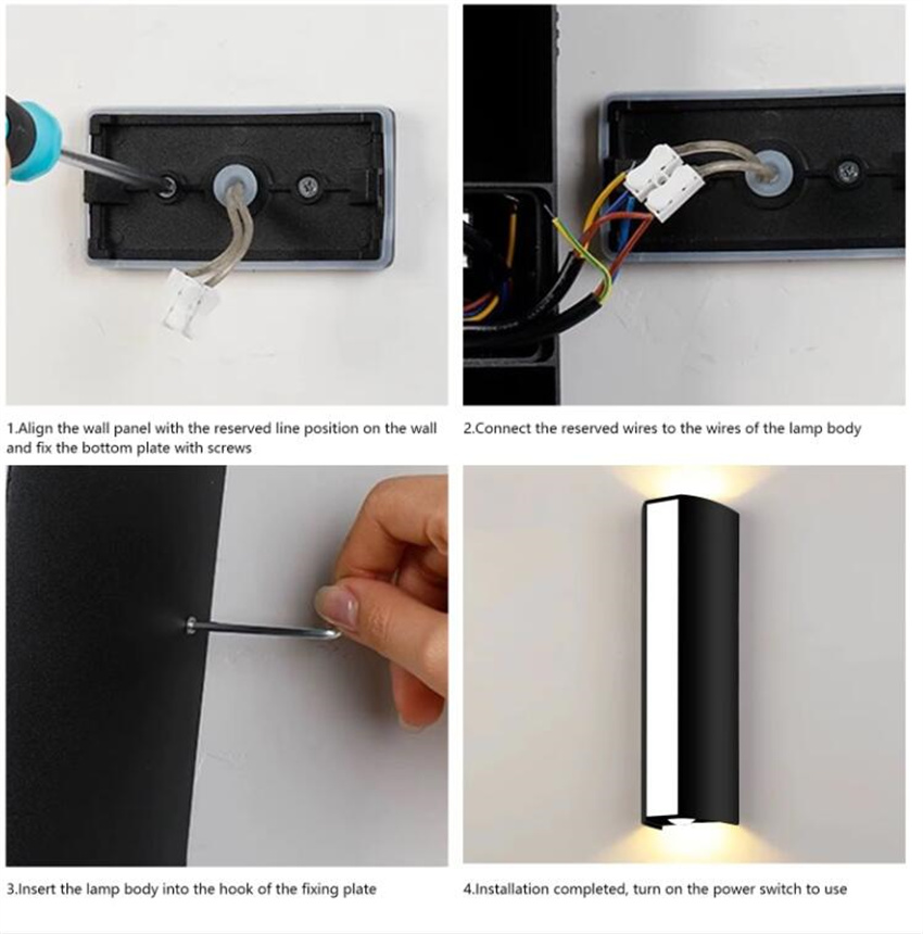 Outdoor Waterdichte Ip65 Wandlamp 12W Led Wandlamp Modern Indoor/Outdoor Decor Up Down Dual-Head Aluminium Wandlamp