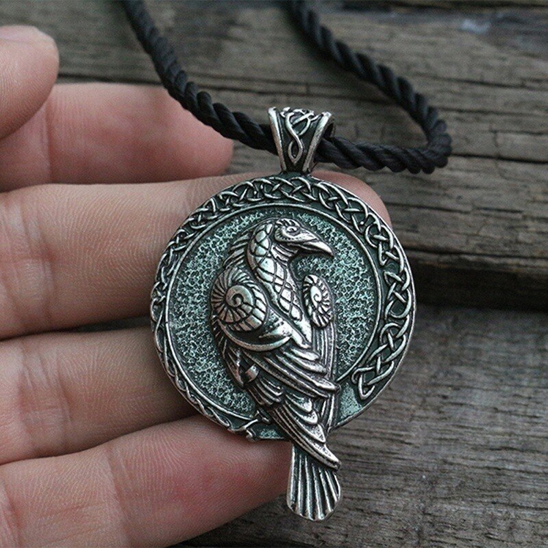 Nordic Talisman Viking Crow Pendant Black Bird Celtic Crow Pendant