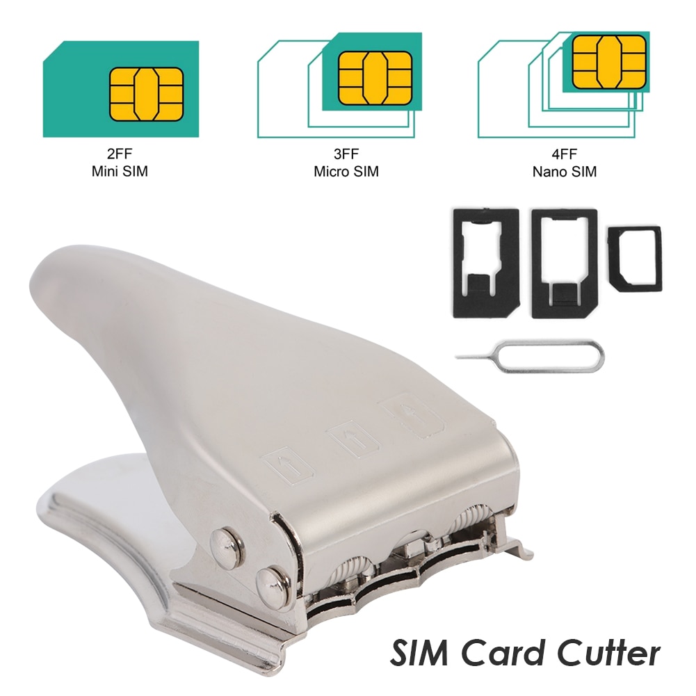 3 In 1 Sim Card Cutter Draagbare Handmatige Wijzigen Zinklegering Nano Mini Micro Gereedschap Voor Outdoor Mobiele Telefoon Decoratie