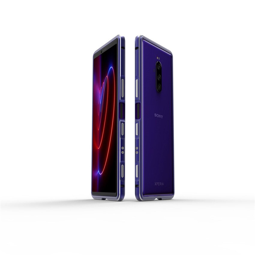 Ultra slank metalramme cover til sony xperia 10 ii etui hårdt aluminium kofanger cover til sony xpreia 1/x1 ii/10 ii: Til xpreia 1 ii / Lilla sølv