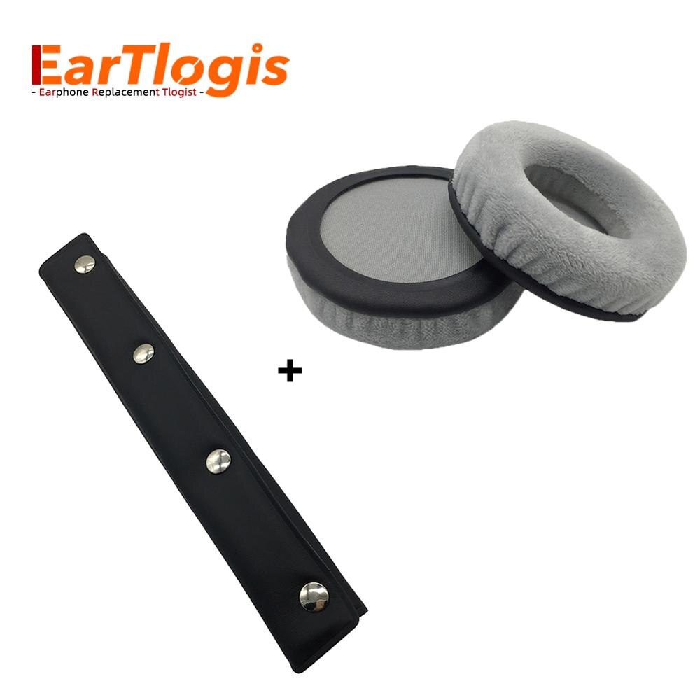 EarTlogis Samt Ersatz Teile für Superlux HD330 HD660 HD668B HD669 HD681 EVO HD681B HD662 HD662B Ohrpolster Stoßstange Stirnband: 1 einstellen von grau