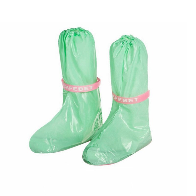 1 paar herbruikbare, dikke regenhoezen voor schoenen, hoge antislip regenhoezen, unisex waterdichte beschermhoezen voor schoenen: Groente / Ik