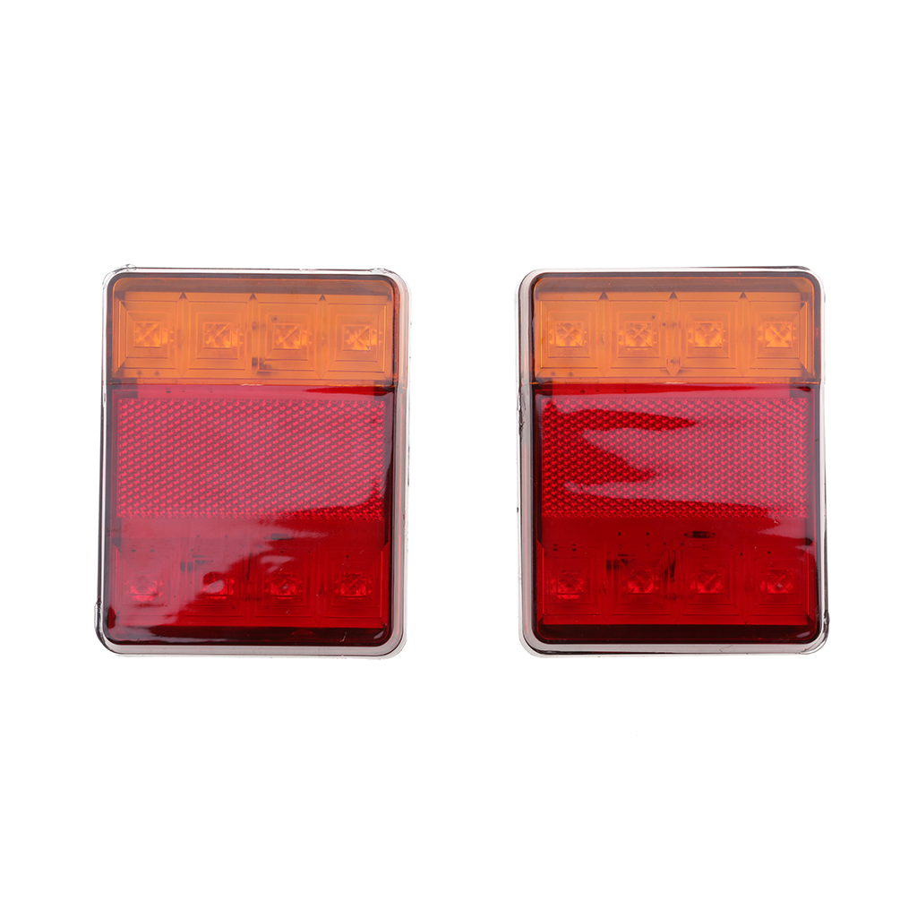Luz Led de marcha atrás para camión, indicador de Parada, remolque, 12V, 8 Led, 2 uds.