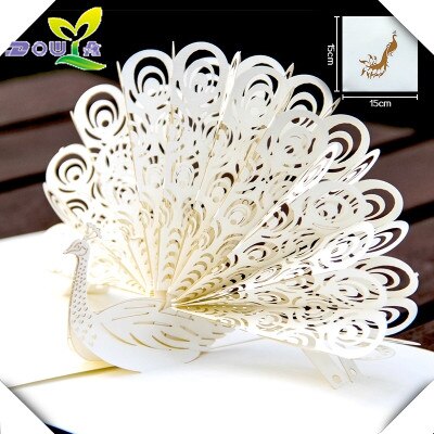 Tarjetas de Felicitación de cumpleaños de 3D tridimensional papel Pavo Real Corea hecho a mano tarjeta de de negocios: Borgoña