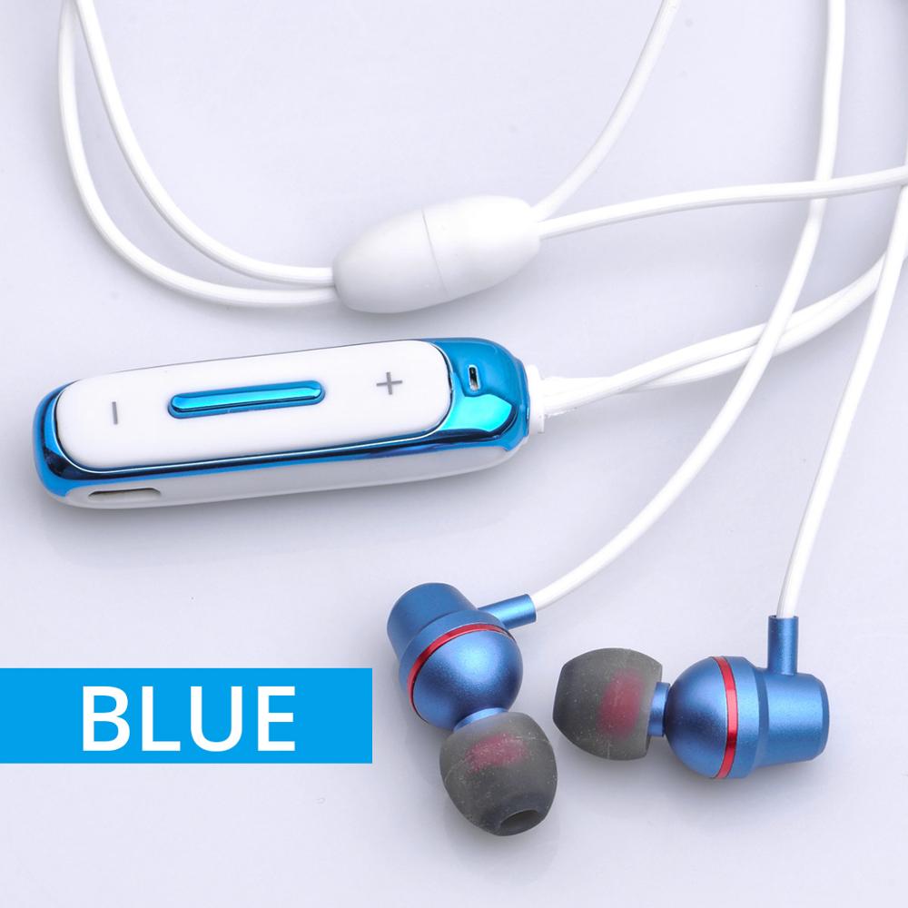 FONKEN Bluetooth Kopfhörer in-ohr Drahtlose Kopfhörer mit mic Sport Bass Magnetische Halskette Hörer in Ohr praktisch Ohrhörer: Blau Kopfhörer