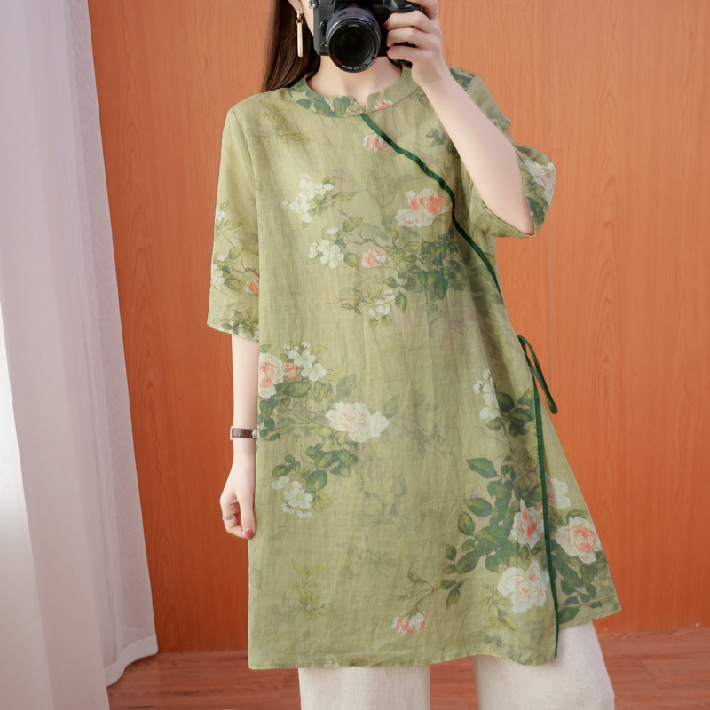 keephen Satijn Cheongsam Chinese Stijl Jurk Moderne Mini Qipao