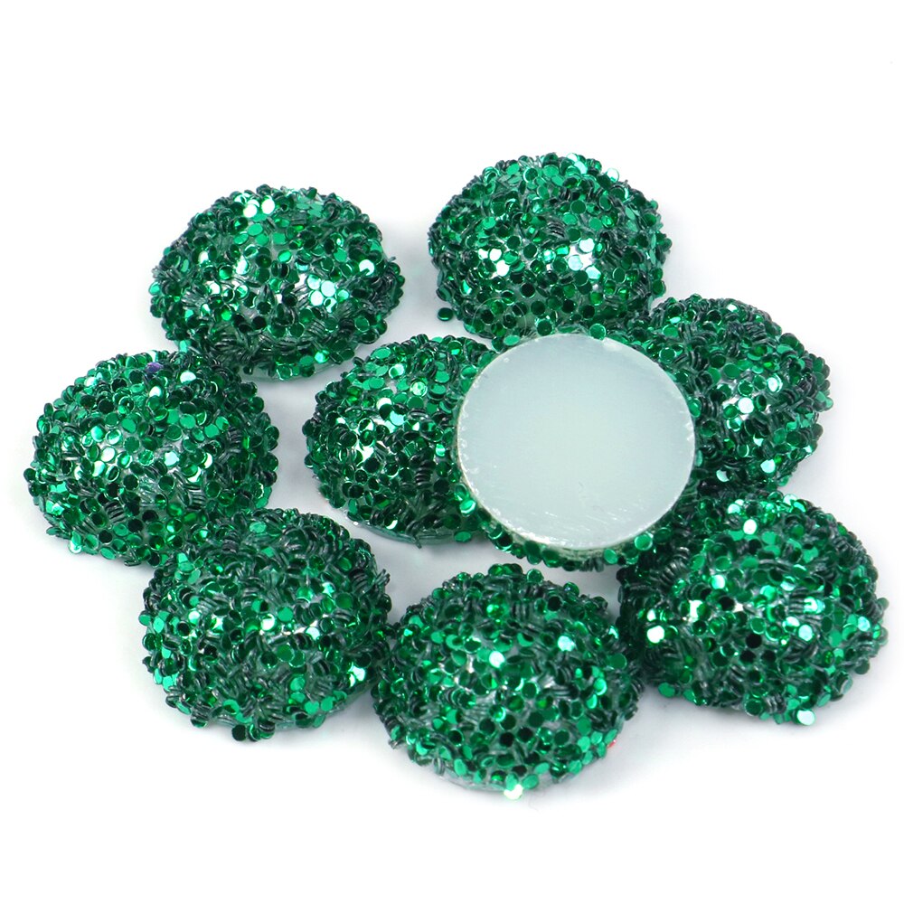20 st 14 x 14mm tjocka halvcirkelformade glitterpärlor för hårbågedekoration gör-det-själv-örhängen smyckenstillverkning ,20 yc 6625: 1080507030