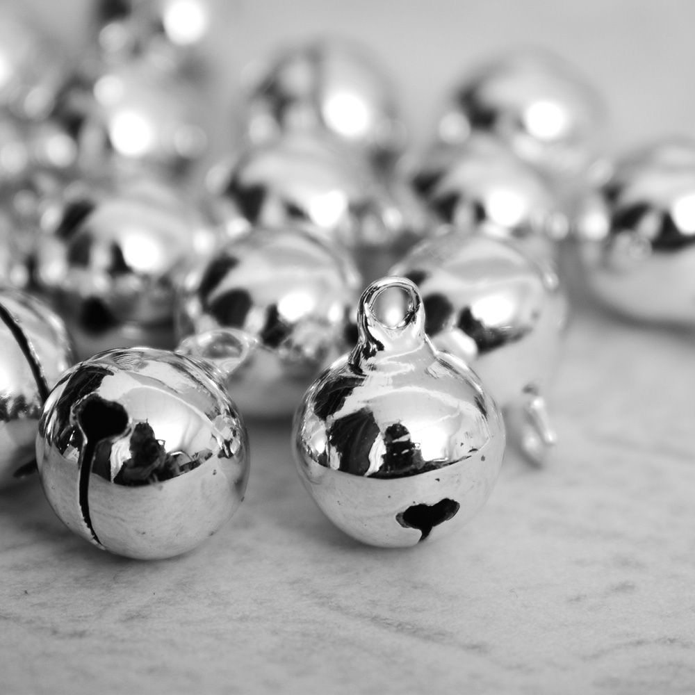 20 Pcs 14Mm Mini Zilver Kerstboom Jingle Bell Ornament Decoratie Diy Armband Enkelbanden Ketting Accessoires Decor