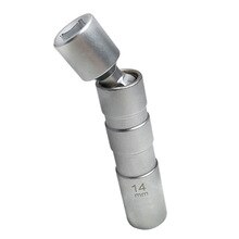 Spark Plug Removal Tool Silver High Carbon Steel Chrome Finish 92mm D 14mm Swivel Wobble Socket