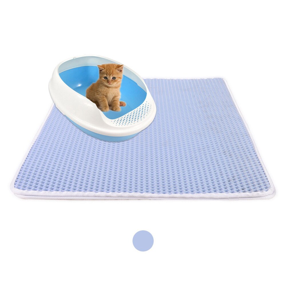 1pcs Double-Layer Waterproof Cat Litter Mat High Elasticity Foldable Honeycomb Sifting Sanitary Pet Cats Litter Trapper Pad *D