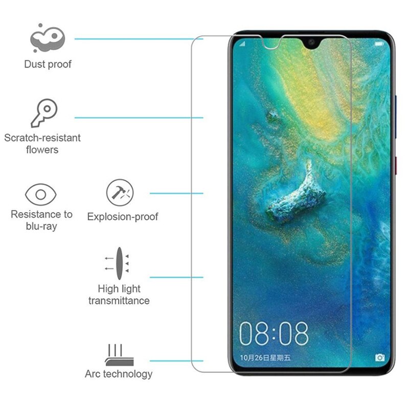 2Stck p30 lite rügestochen glas auf Für Huawei p30 Lite Bildschirm Schutz glas für huawei huawey p 30 lite licht fallen 9h