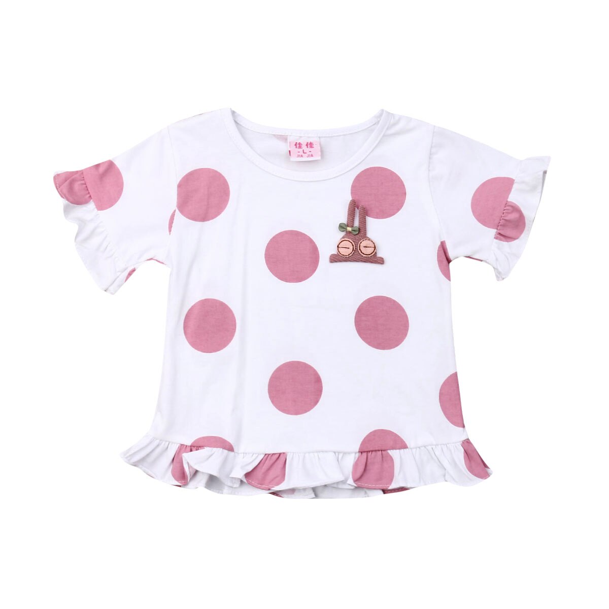 Kinderen Meisje T-shirt Zomer Baby Boy Katoen Tops Peuter Tees Kleding Kinderkleding T-shirts Korte Mouw Casual Wear Dot leuke: Roze / 6m