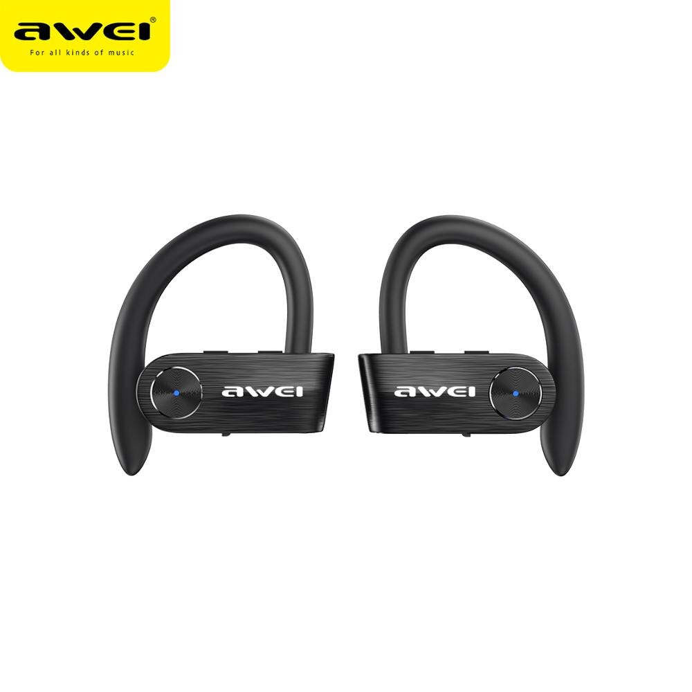 Awei T22 Tws Sport Waterdichte Oordopjes 9D Stereo True Draadloze Bluetooth Oordopjes Lange Tijd Spelen Opladen Telefoon Case Met Mic