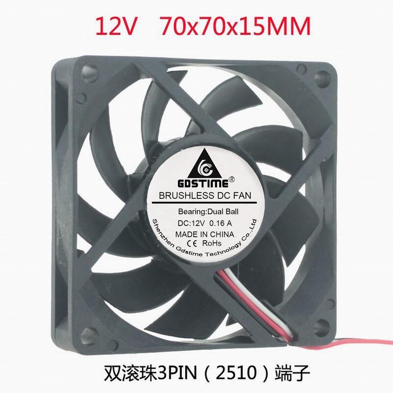 70*70*15 Mm DC12V 70 Mm 7 Cm Cm Dual Bal Duurzaam Borstelloze Koelventilator Computer Case cpu Fan