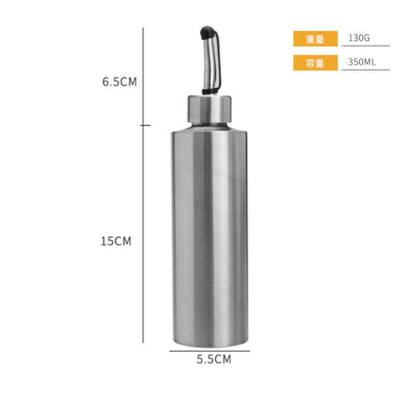 Stal nierdzewna szczelny pyłoszczelna olejarka praktyczna ocet butelka na sos sojowy naczynie na olej przyprawy kuchenne pojemnik narzędzie robić przechowywania: 350mlA