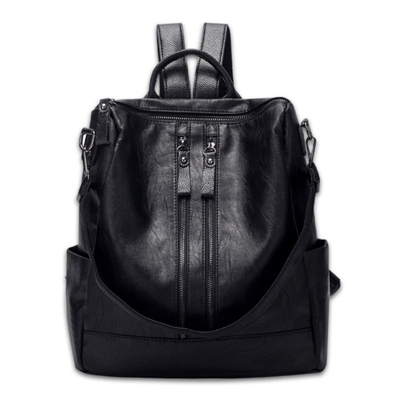 Sac À Dos En Cuir Pu pour Les Femmes Fermeture À Glissière Sac À Dos Étudiant Sac D'école pour Adolescent Filles grand Décontracté Sacs De Voyage mochila feminina