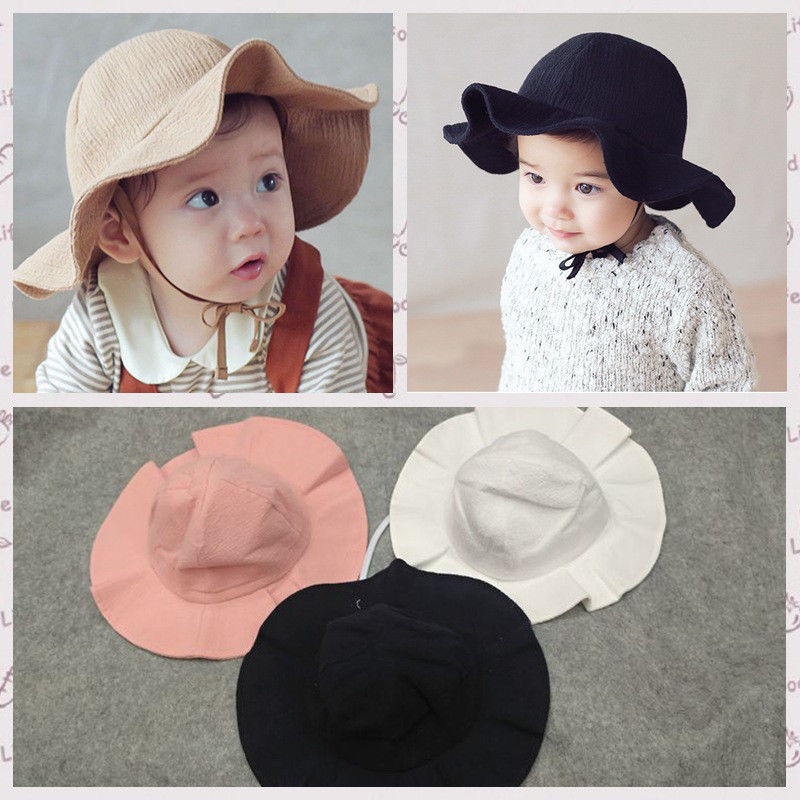 Verano recién nacido bebé niñas niños gorra Casual sol playa viaje algodón gran ala protección solar bebé sombrero