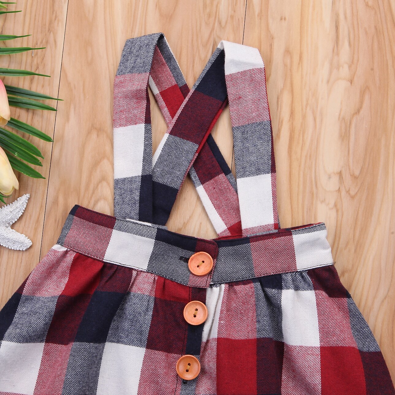 0-4Y Kids Baby Little Girl Skirt Baby Girl Princess Vintage Red Plaid Straps Skirts Cotton Clothes Outfits Girl Skirt