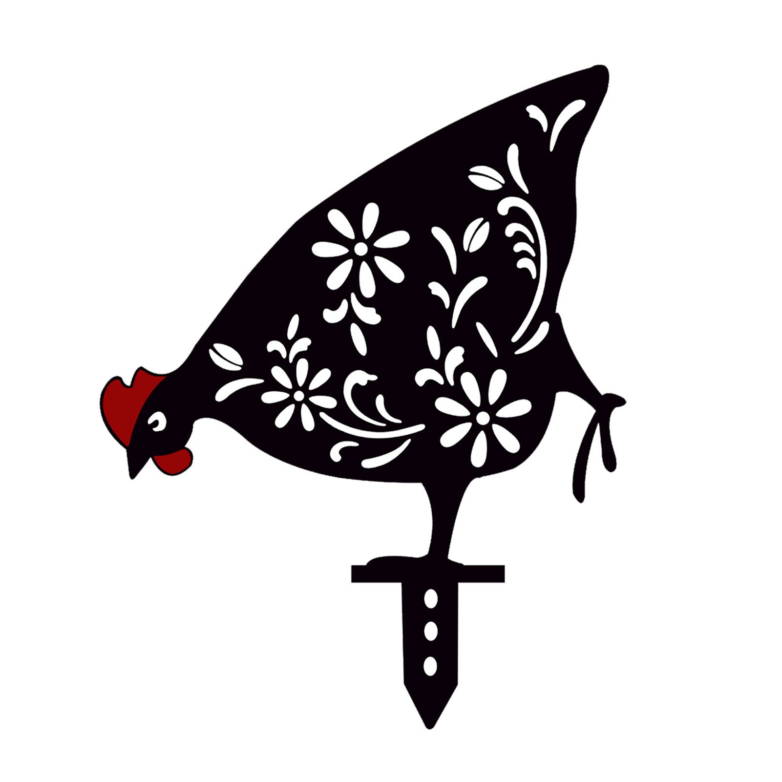Chicken Yard Art Outdoor Garden Statues Backyard Lawn Stakes Metal Hen Yard Decor Garden Statues Decoration Ornament: B