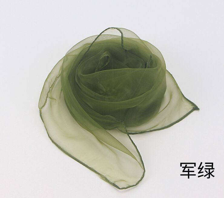 60* 60CM Ladies Scarves Four Seasons Available Woman's Small Squares Silk Solid Scarf