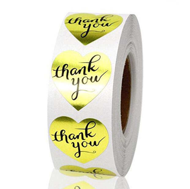 DHL or FEDEX 20 roll Round Gold Silver THANK YOU Stickers seal labels 500 Labels stickers Bicycle sticker: B