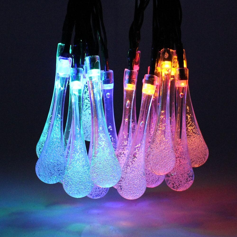 4.8M 6M Solar LED String Lights Flash Water Fairy Lamp Sensor Waterproof For Wedding Christmas Outdoor Garden Decoration: RGB / 6M 30LEDs