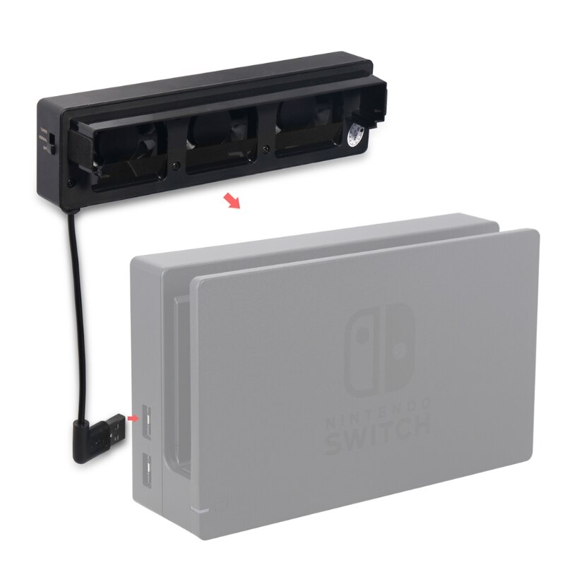 Ventilador de enfriamiento para Nintendo Switch NS, base Original para consola de juegos, Enfriador de base con ventilador de refrigeración USB de 3 ventiladores para consola Nintendo Switch