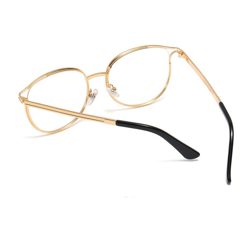 Gafas transparentes de para mujer, gafas de ojo de gato, montura de Gafas de metal para mujer, gafas femeninas ópticas de Retro