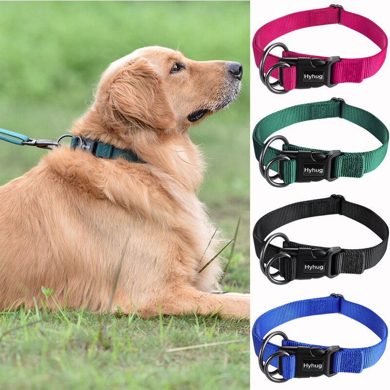 Collier pour chien robuste en Nylon, réglable, boucle pour chien, pour grands, moyens et petits chiots Husky, fournitures S/M/L HY138