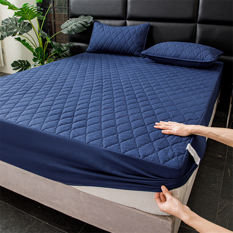 150/180/200/220 Thickened Waterproof Mattress Cover Bed Fitted Sheet Mattress Protector Cover (No Pillowcase) Home Textiles: Full / Light Grey