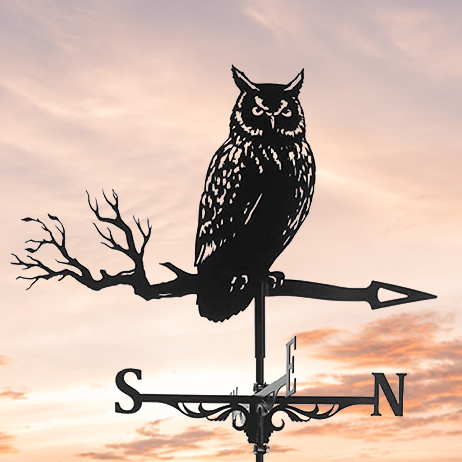 Outdoor Dak Metalen Uil Weathercock Wind Richting Indicator Heks Hen Creatief Plezier Tuin Roadside Decoratie Versiering Ambachten Een