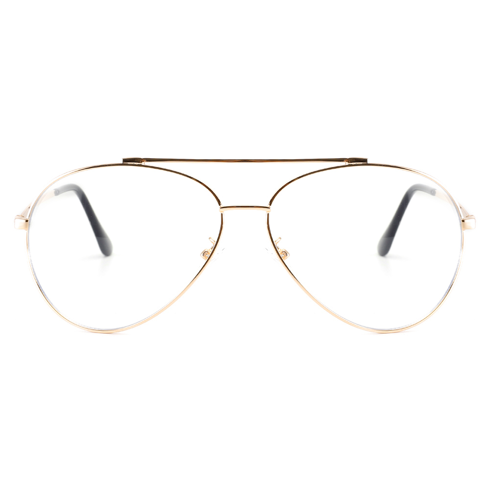Cyxus Anti lumière bleue ordinateur lunettes Anti yeux fatigue surdimensionné métal cadre unisexe-8805: Gold