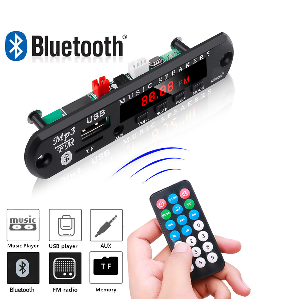 Zestaw samochodowy DC 9V 12V Bluetooth 5.0 Bezprzewodowy dekoder MP3 Płyta audio WMA Samochodowy odtwarzacz muzyczny Moduł bezstratnego audio USB AUX TF Radio
