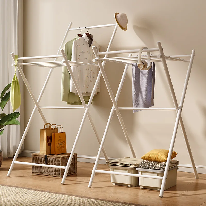 Clothes Drying Rack Floor-to-ceiling Household Folding Indoor Clothes Hanging Rack Balcony Dormitory Cool Clothes Pole