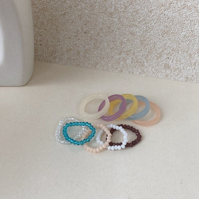 Böhmische Perlen Ringe Natürliche Stein Schmuck Multi Farbe Handgemachte Frauen Mädchen Hochzeit Ringe Elastische Verstellbare
