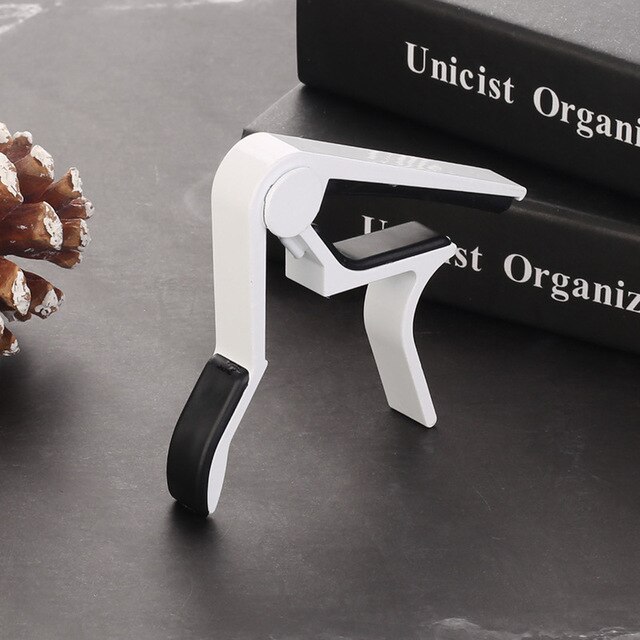 Universal capo gitarr tillbehör snabbbyte klämma nyckel aluminiumlegering metall akustisk klassisk gitarr capo för gitarr delar: Vit