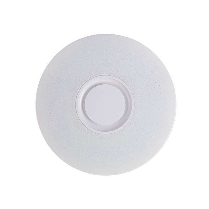 Musik led loftslampe 60w rgb indbygning rund stjernelys musik med bluetooth højttaler dæmpbart farveskiftende lys