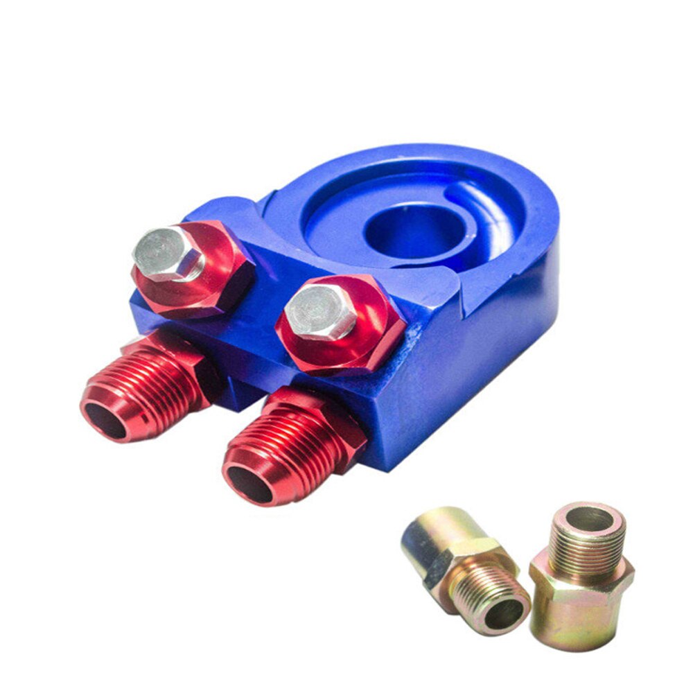 LZONE-aluminium filtre à huile sandwich adaptateur refroidisseur d'huile adaptateur SANDWICH TURBO t3 t4 plaque moteur 10AN JR6723: BLUE
